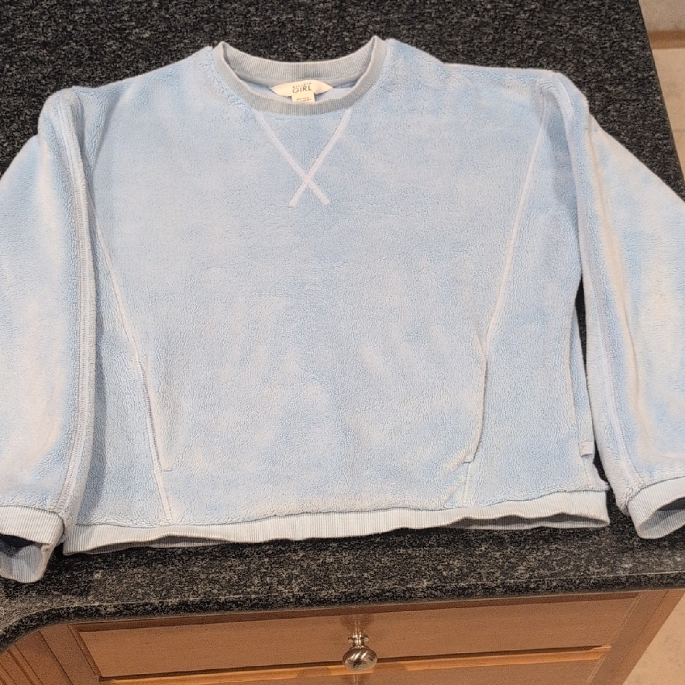 Athleta Girl Sky Blue Soft Crewneck Sweatshirt, L 12